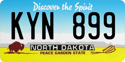 ND license plate KYN899