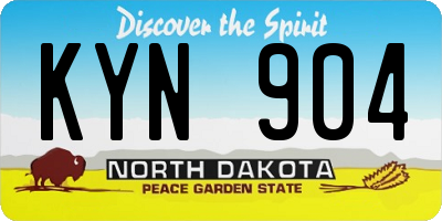 ND license plate KYN904