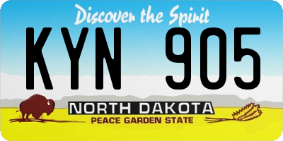ND license plate KYN905