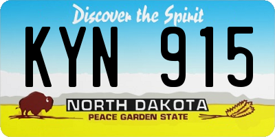ND license plate KYN915