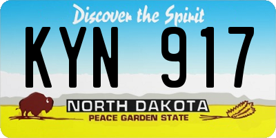 ND license plate KYN917