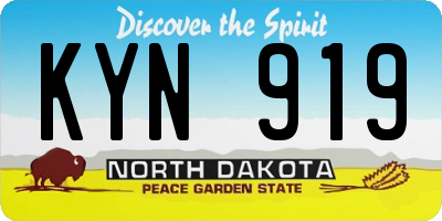 ND license plate KYN919