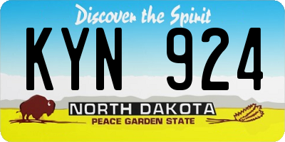 ND license plate KYN924