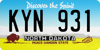 ND license plate KYN931