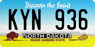 ND license plate KYN936