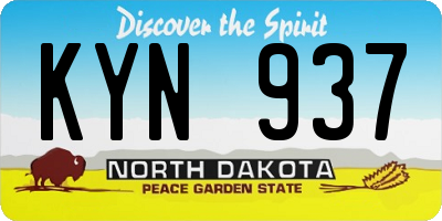 ND license plate KYN937