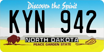ND license plate KYN942