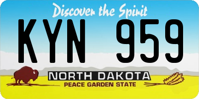 ND license plate KYN959