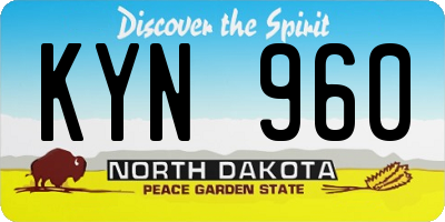 ND license plate KYN960