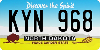 ND license plate KYN968