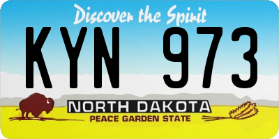 ND license plate KYN973