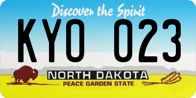 ND license plate KYO023