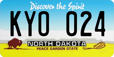 ND license plate KYO024