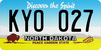 ND license plate KYO027