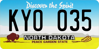 ND license plate KYO035