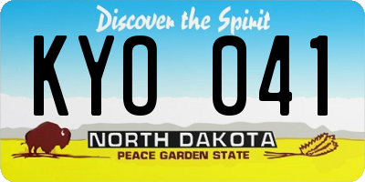 ND license plate KYO041