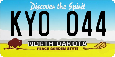 ND license plate KYO044
