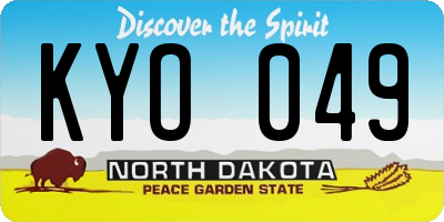 ND license plate KYO049