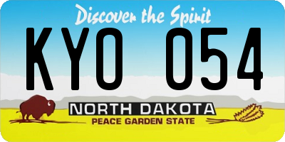 ND license plate KYO054
