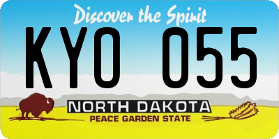 ND license plate KYO055