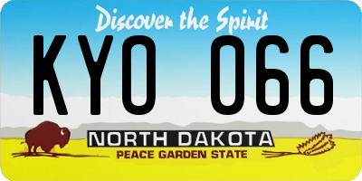 ND license plate KYO066