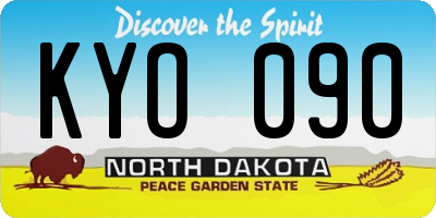 ND license plate KYO090