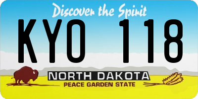 ND license plate KYO118