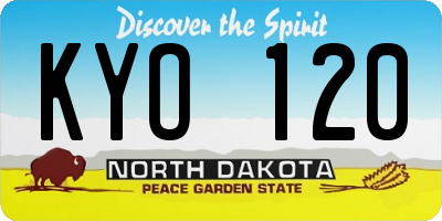 ND license plate KYO120