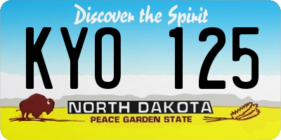 ND license plate KYO125