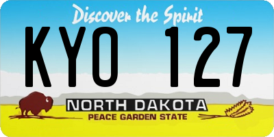 ND license plate KYO127