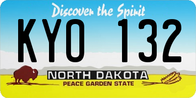 ND license plate KYO132