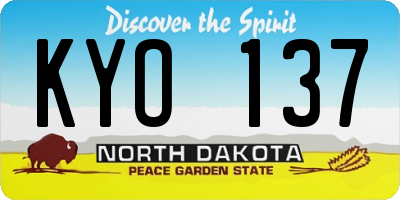 ND license plate KYO137