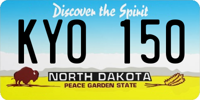ND license plate KYO150