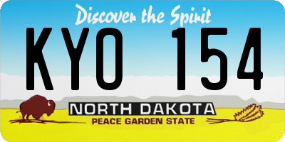 ND license plate KYO154