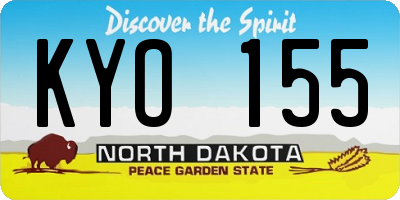 ND license plate KYO155