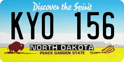 ND license plate KYO156