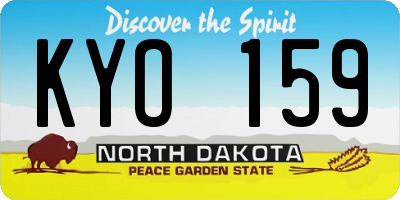 ND license plate KYO159