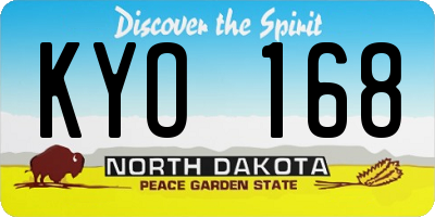 ND license plate KYO168