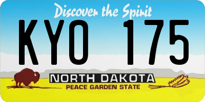 ND license plate KYO175