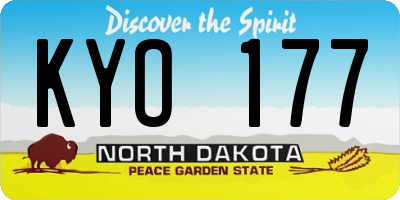 ND license plate KYO177