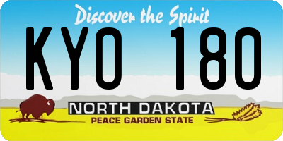 ND license plate KYO180