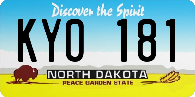 ND license plate KYO181