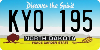 ND license plate KYO195