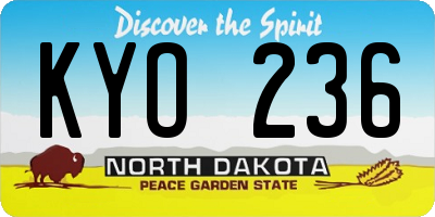 ND license plate KYO236