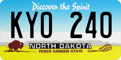 ND license plate KYO240