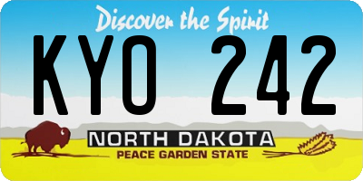 ND license plate KYO242