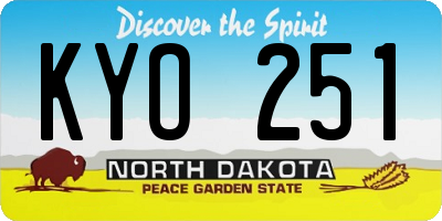 ND license plate KYO251