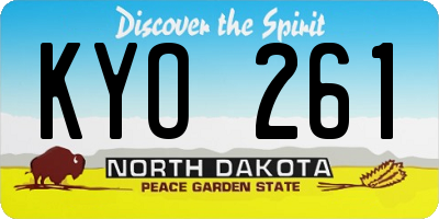 ND license plate KYO261