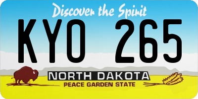 ND license plate KYO265