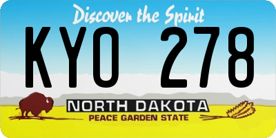 ND license plate KYO278